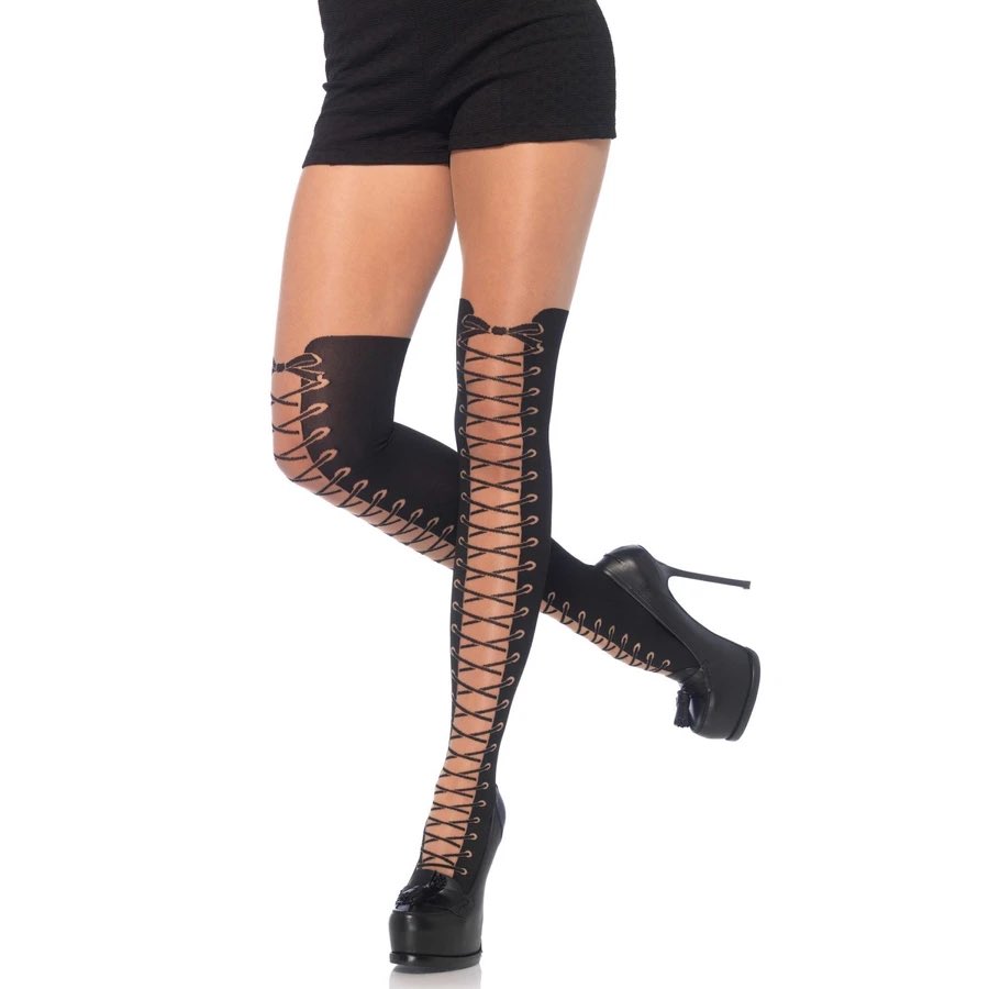 Quirky and cute 🖤
Leg Avenue ‘All Tied Up’  sheer pantyhose with quirky opaque black faux thigh high boot detail (not printed), and elastic waistband. Boot detail is 80 denier. #boottights #bootpantyhose #fashiontights #fashionpantyhose #legavenue
🛍🖤
essexeelegs.co.uk/products/la-79…