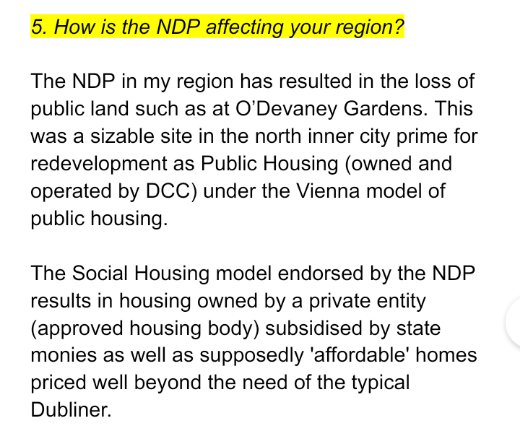 5. How is the NDP affecting your region?Your answer here depends on where you are in the country but we chose to use O'Devaney Gardens as a (bad) example of what the NDP has inflicted on our region so far.