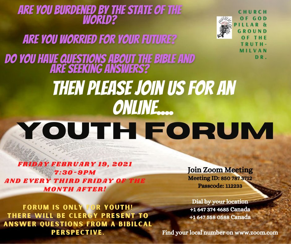 c_milvan's tweet photo. Online Youth Forum - Feb 19, 2021 @ 7:30pm https://t.co/qVbt8rlrfl https://t.co/1epRMao6hM