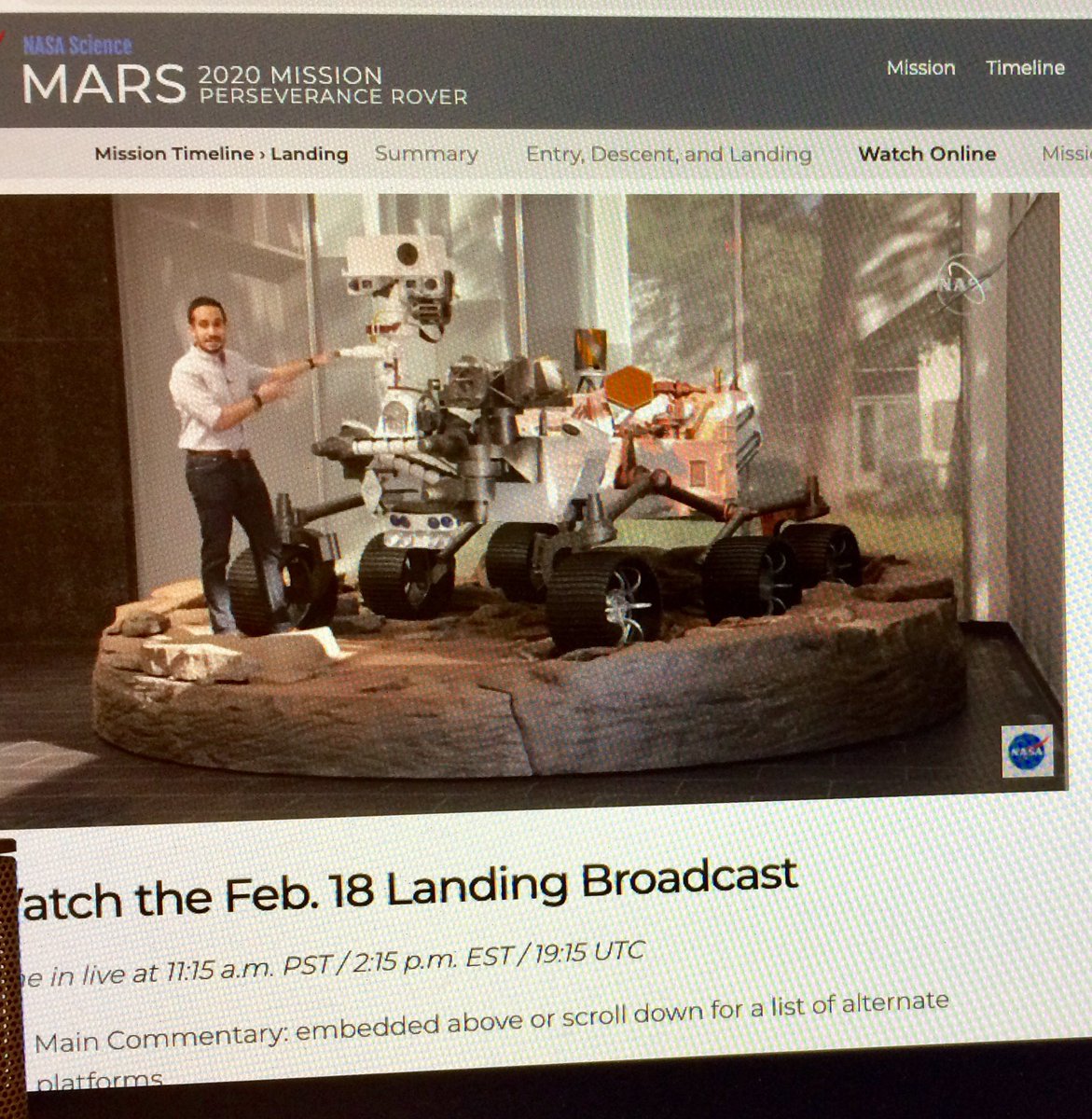 Rad_T's tweet photo. NASA's Perseverance rover is massive and it's about to land on Mars. It will look for signs of life in an ancient lake #NASAPerseverance https://t.co/56BhWMBuKw