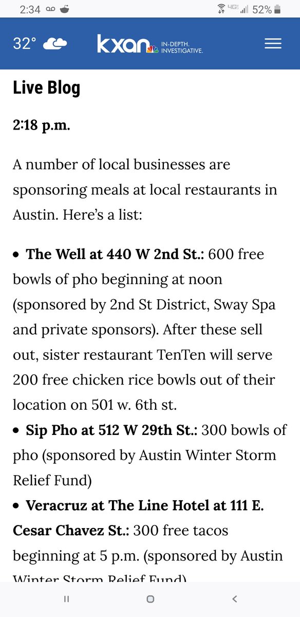 GameRaiderSuzie's tweet photo. BOOST: List of places that are giving free hot meals! #snow #NoWater #Snowmageddon2021 #NeighborHelpATX https://t.co/7lCxe9V4tk
