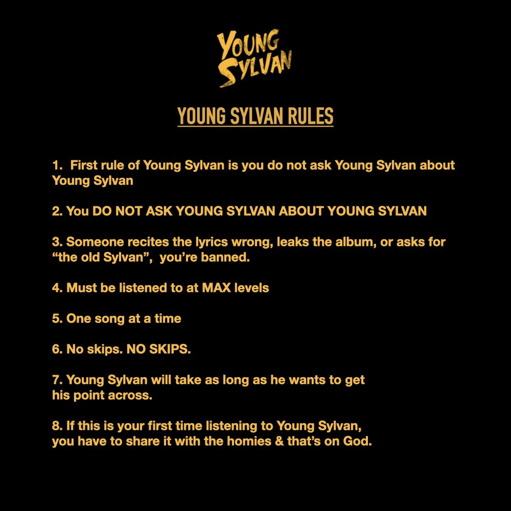 SylvanLacue's tweet image. "Young Sylvan" Rules. Break em &amp;amp; you're banned. 

See ya'll midnight.