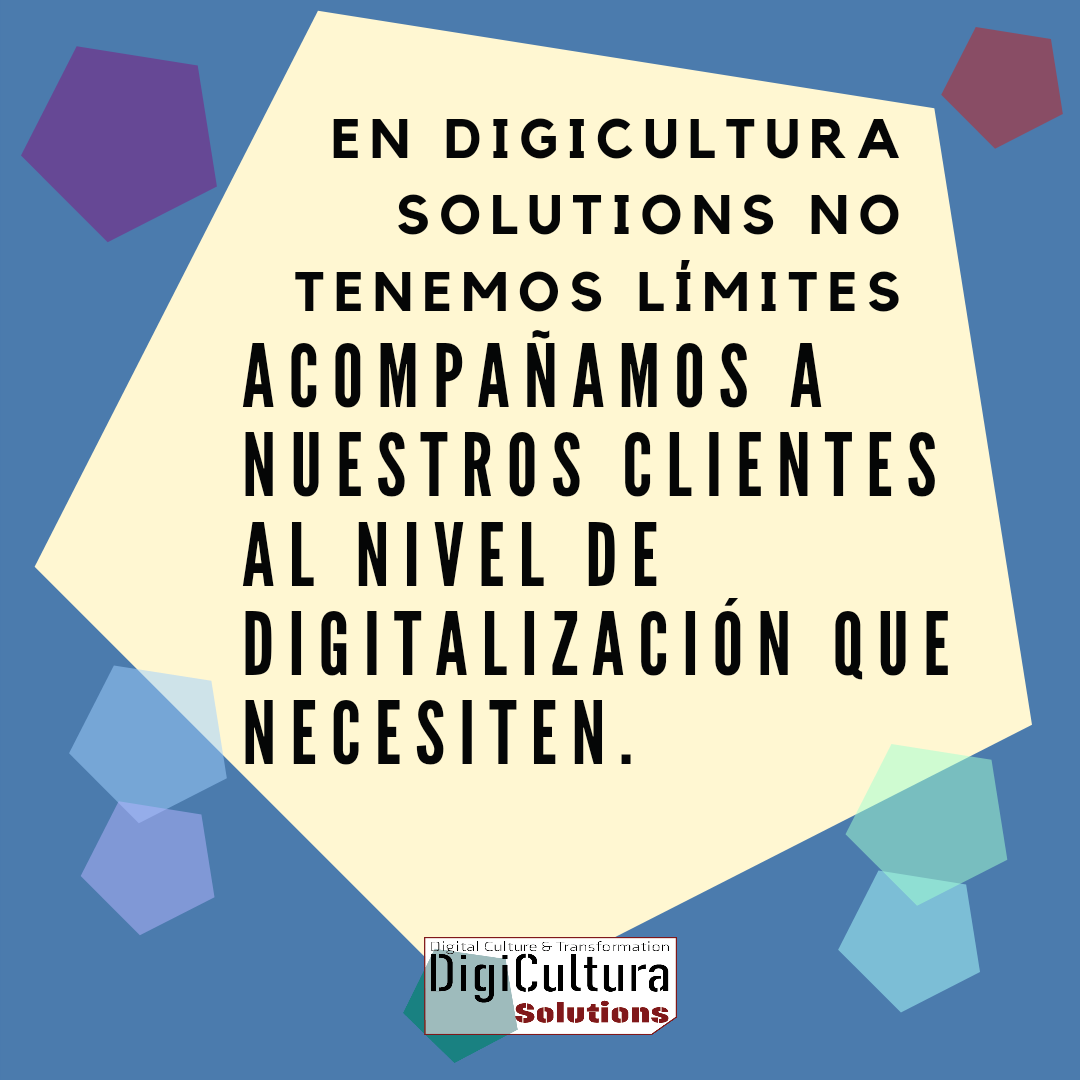DigiculturaSol's tweet photo. En DigiCultura Solutions no tenemos límites, ACOMPAÑAMOS a nuestros #clientes donde lo necesiten.

#Transformarse digitalmente no es digitalizarse, es UTILIZAR LA #DIGITALIZACIÓN para #CAMBIAR. Todo el mundo puede digitalizarse, sólo hace falta adquirir #tecnología. https://t.co/84yCLs0JWH