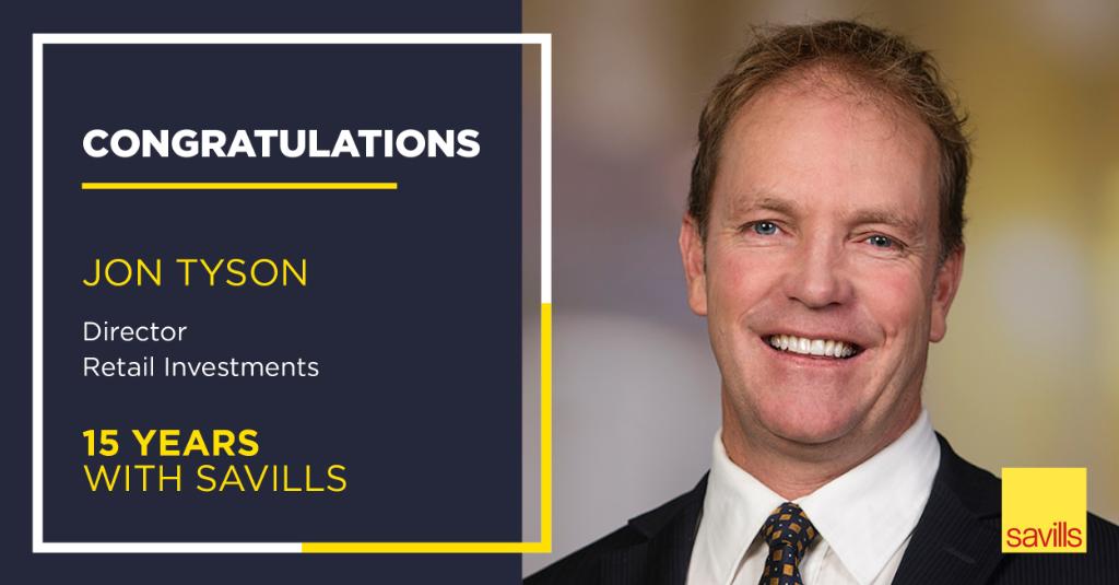 SavillsAus's tweet image. Congratulations to our Director of Retail Investments, Jon Tyson, on achieving the fantastic milestone of 15 years length of service with Savills. #LOS #milestone #lengthofservice