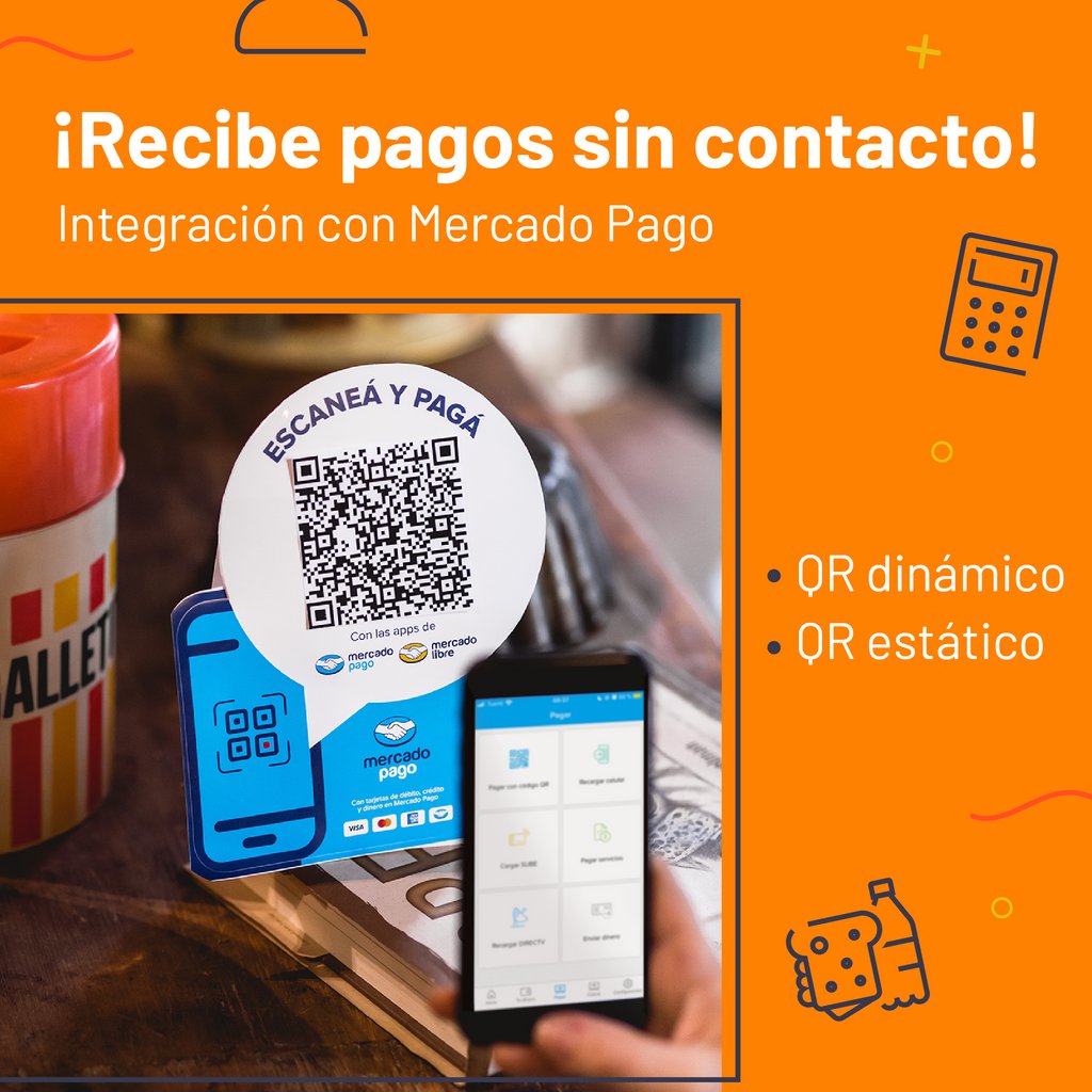 socialfudo's tweet photo. ¡En #Fudo estamos integrados con @mercadopago para que puedas recibir pagos sin contacto! 🙌⁠
⁠
Activa la integración ahora y prueba las dos modalidades de cobro con QR que tenemos disponibles. https://t.co/7Wie7tQsUf