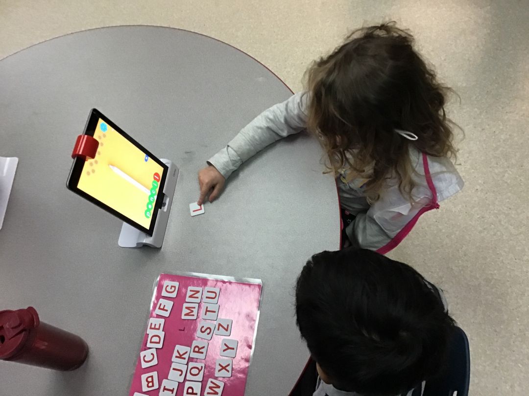 ell_veer's tweet photo. Today at my K Literacy stations, I introduced @PlayOsmo and the students were ecstatic. They worked on beginning and ending sounds. When it was over, they kept asking if we would be able to do it again! #coteaching #Kindergarten #ELLstudents #ELL #BCed @AbbotsfordSD https://t.co/4t5iendt1q