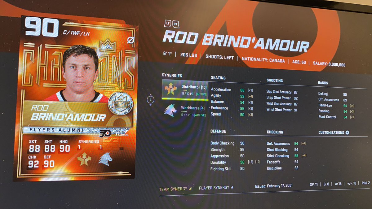GeneralObomber's tweet image. One word to describe Rodrick Brind’Amour...stud. Not only does he have 23 points in his first 15 outings, but the guy lays his body out for the team, kills penalties and does it all with a jersey tuck. Fuck I love this game!