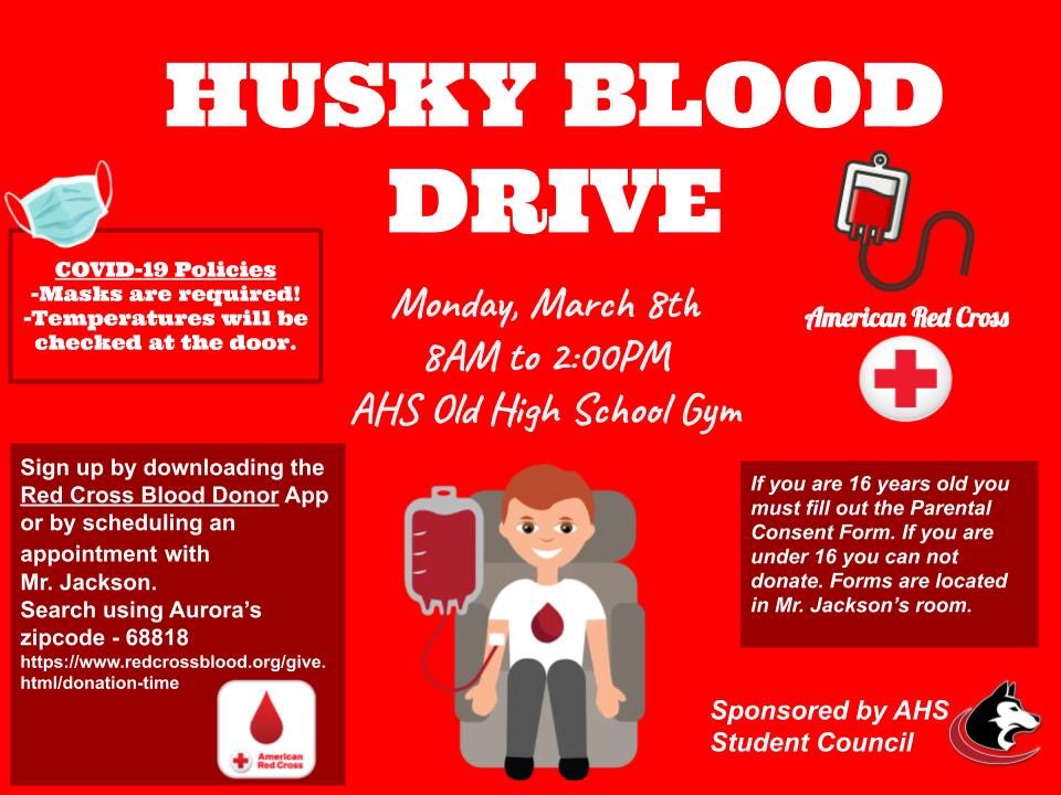 Take 2! STUCO blood drive is approaching -> March 8th. Sign up today to save lives!!🩸