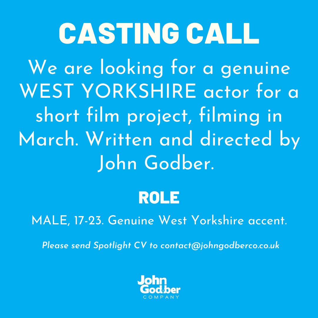 FOLLOW <a href="/jgodberco/">John Godber Company</a> for more information. #CastingCall <a href="/SupportBritish/">U.K. Actors Support Network</a> <a href="/DramaGroups/">Drama Groups</a>