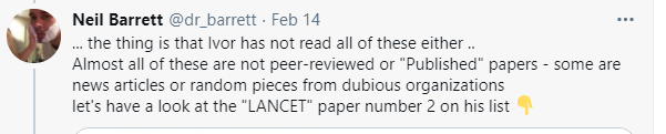2:40 “he is making the case I have 29 published papers” ….Well Ivor, no I did not say you had 29 published papersMy entire point is most are not published.Many of them are not papers ...   #wrongagainivor