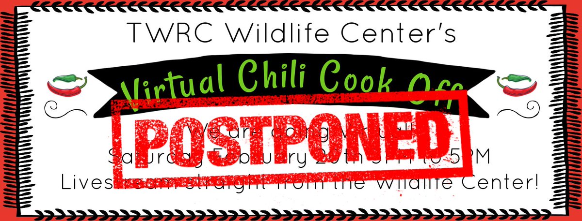 wildtimes's tweet photo. With many Houstonians facing devastating effects after Texas' winter storm, TWRC Wildlife Center has decided to POSTPONE the Virtual Chili Cook-Off. We have rescheduled the event for March 27th. Thank you for you patience and support. https://t.co/ZOPIeWNRtV