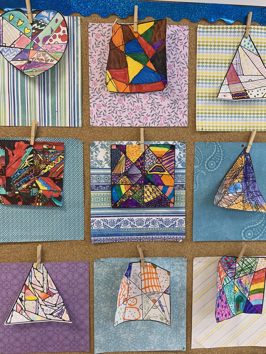 Angle art in 4V! We are exploring different types of angles and used them to create art this week!