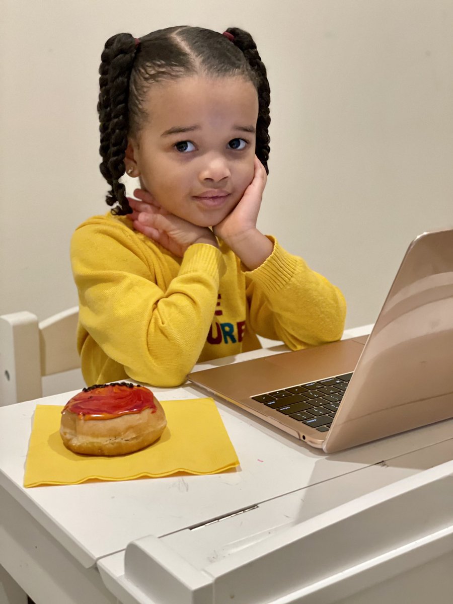 Lailahs_Corner's tweet photo. So glad I was able to see @NASA land Perserverance while eating my delicious @krispykreme Mars doughnut. #countdowntomars https://t.co/ILuckVpnYn