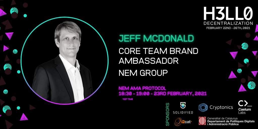 h3lloevent's tweet photo. 👾#HelloDC21 Speaker Announcement
📢 Jeff McDonald will join us to explain everything you always wanted to know about @NEMofficial and Symbol
🔥Register for free at https://t.co/ifYIje54Hu
🔥Agenda & Speakers at https://t.co/2OEuE8pCWq https://t.co/SfhuuXh1LT