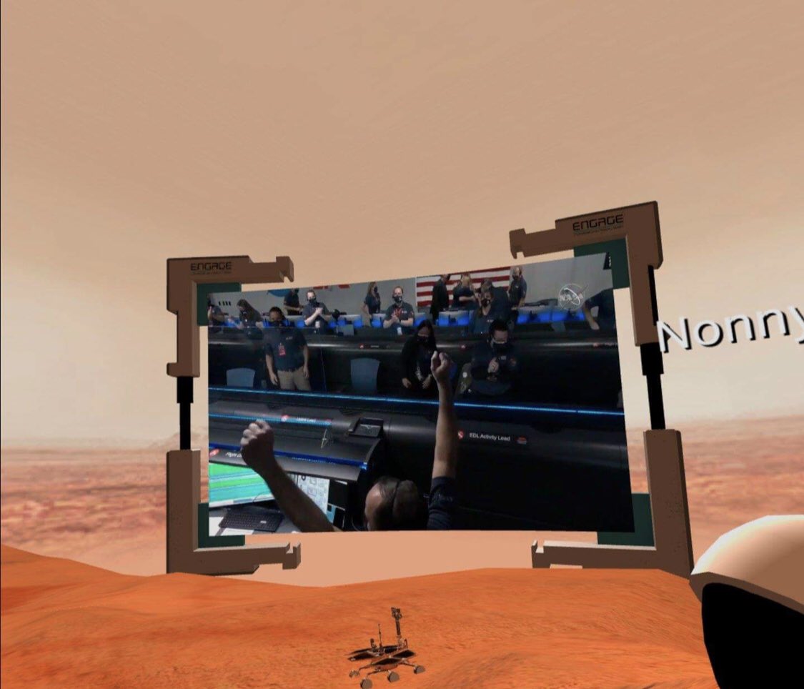 Well that was trippy. ‘Standing’ on Mars in #VR watching the live <a href="/NASA/">NASA</a> stream for #PerseveranceRover hearing super insights from <a href="/deep_rifter/">Chris Madsen</a> (sorry for falling out of the helicopter on purpose) and a very emotional <a href="/scottneb/">Scott Nebeker</a> .Well done to all <a href="/EducatorsVR/">Educators In VR</a> and @vreducation