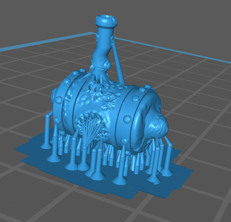 こんなもんかのう…
この出力に成功したら「ファンタジーのナーグル系モデルにくっつけるだけで、デスガード兵団になれちゃうバックパック」の完成じゃ。ぐっふっふ。 