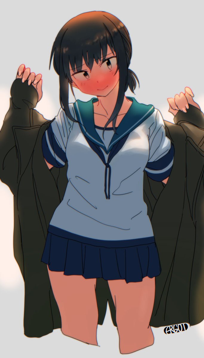 fubuki (kancolle) 1girl solo skirt pantyhose serafuku school uniform blue skirt  illustration images