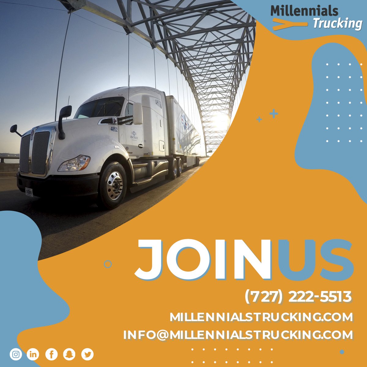 Everything you wanted in one place! Check out our website and apply now!

#staysafe #thankyou #millennialstrucking #trucking #trucks #truckerslife #truckers #wearehiring #findjob #country #jobs #work #usatrucks #truckdrivers #trucker #usaroads #hiring