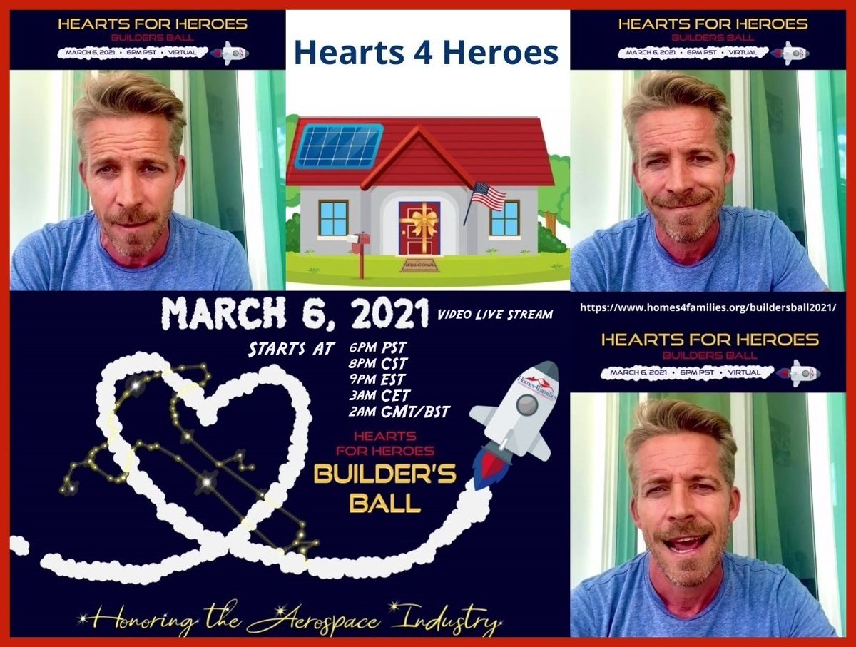 FranceschiJcf's tweet photo. ❤️🔨HEARTS FOR HEROS⚒️BUILDERS BALL🏡❤️
💻Video Live Stream start at
➥ 6pm PST 🇺🇸
➥ 8pm CST 🇺🇸🇨🇦
➥ 9pm ET 🇺🇸
➥ 11pm BRL 🇧🇷
➥ 3am CET 🇩🇪🇮🇹🇳🇱🇫🇷
➥ 2am GMT/BST 🇮🇪🇬🇧
#HeartForHeros #Homes4Fams #BuildersBall #HomesForVeterans #SeanMaguire #Hoodie #VirtualEvent #OnlineEvents https://t.co/RILupWVdGR