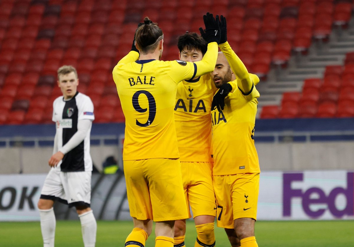 SystemFoot's tweet photo. [#UEL] #Tottenham bat #Wolfsberger 4-1 !

⚽️ #Liendl (pen) 55’

⚽️ #Son 13’
⚽️ #Bale 28’
⚽️ #Lucas 34’
⚽️ #Vinicius 88’

#WACTOT https://t.co/IM9ZgVf6FG