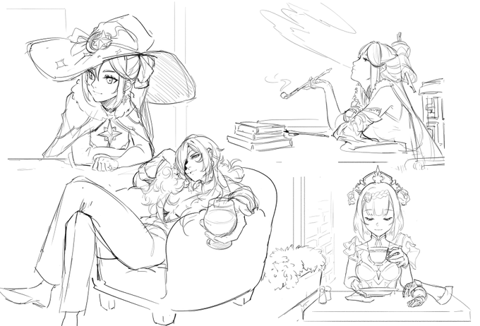 Genshin scribbles, just chillin edition #GenshinImpact #原神 