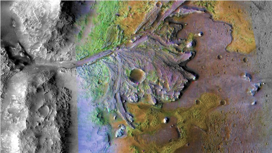 Jezero crater was specifically chosen as the landing site because it has one of the best preserved delta deposits anywhere on mars. The crater has both an inlet and outlet, meaning that we knew water was flowing throughout the crater in Mars' past.
