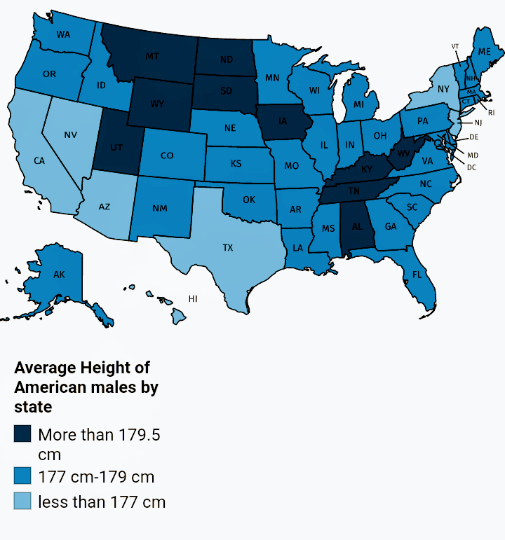 Male american an the of height average Average Height