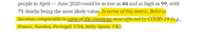 On Belarus makes a strawman of me and states I said Belarus had mortality similar to Europe. Not what I highlighted … read it again comparable to those countries worst affected.
