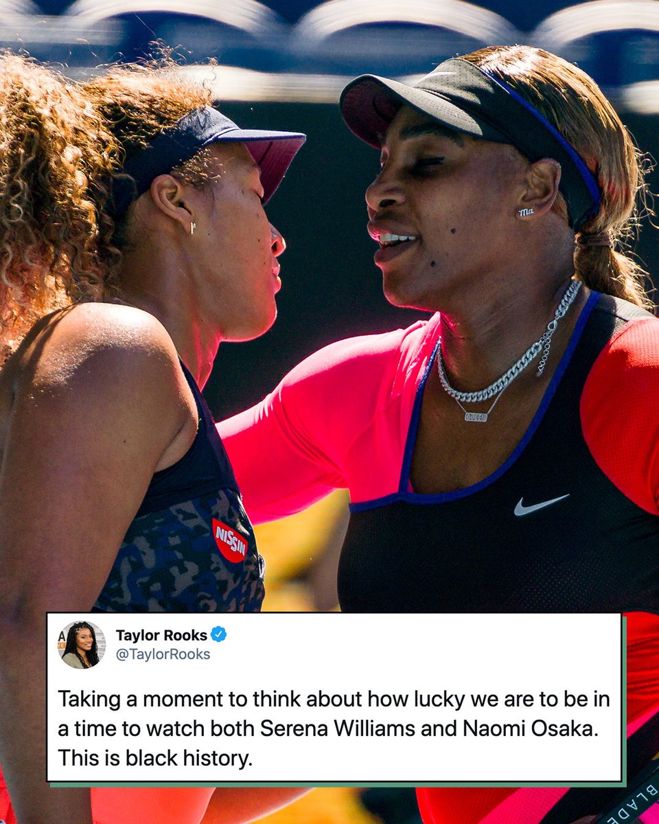 enews's tweet photo. Best athletes 𝙥𝙚𝙧𝙞𝙤𝙙. 🐐 We're so happy for Naomi and so heartbroken for Serena. (📷: Getty Images/@brilewerke/@taylorrooks) https://t.co/Bvwj39Pby4