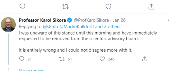On PANDATA I did make an error… I should have done a harder look at who they were … Then again so should of Prof Karol Sikora (no “lockdown fanatic” ) Who initially was on on their SAB before he knew they had extreme views