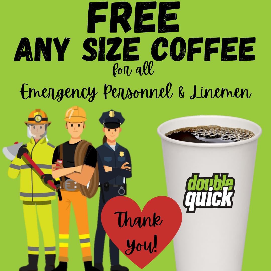 DoubleQuick_'s tweet image. THANK YOU for all that you are doing to keep us safe and warm!❄️
.
Enjoy a cup to keep you warm!☕️💚
