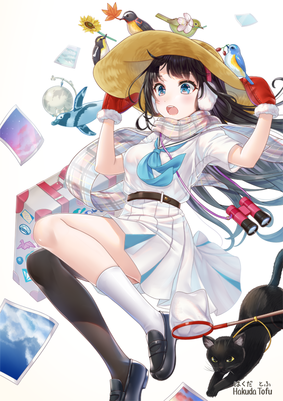 「#オリキャラ3人挙げればその人の性癖だいたいわかる
頭に小鳥を乗せ日本刀を手に体」|はくだ　とふのイラスト