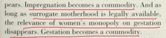 The denial of sexual dimorphism (but nods to  #LadyBrian...oops  #LadyBrian) is manipulation. The female sex is a category error. Males with  #LadyFeelz are valid. Here is another consequence. Look at this language? “Gestation becomes a commodity” Spidey senses alerted yet?