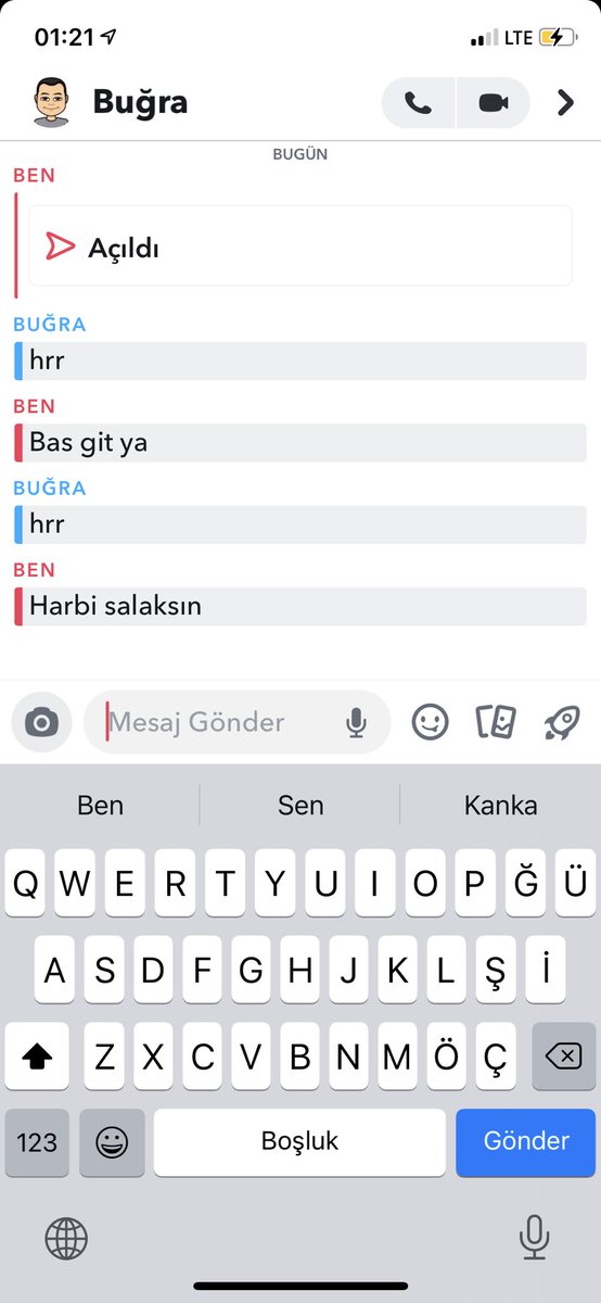 Film izlerken snap attım onada hrr demezsiniz yani bu erkekler var ya çok fena