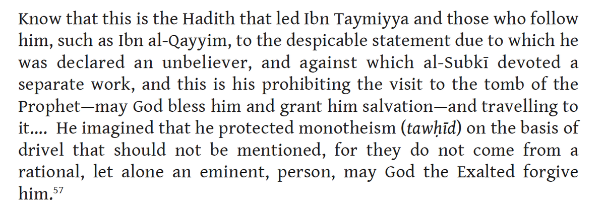 The Egyptian jurist al-Khafājī (d. 1658) rejected Ibn Taymiyyah's view on the visitation of the tomb of the Prophet. As did Mullāh ʿAlī al-Qārī and Qaṣtallānī. 11/