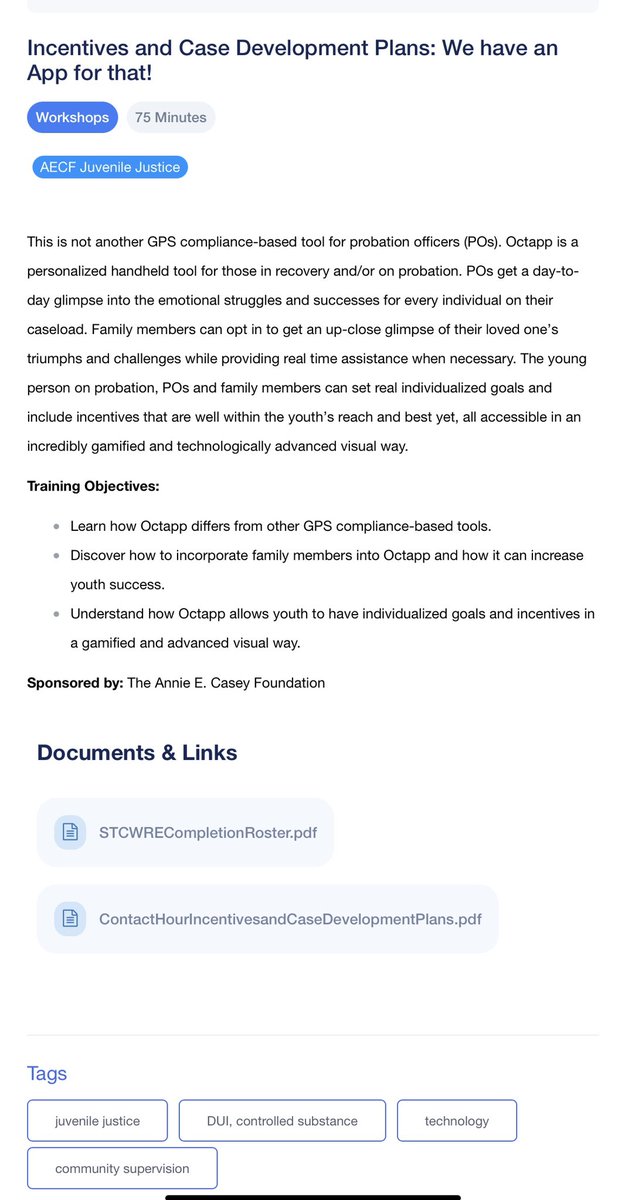 We are honored to be selected as workshop presenters at the American Probation and Parole Winter Institute February 22-26.  We present on Thursday February 25th at 11:15 EST to a nationwide audience. Our workshop information below! 
Registration: lnkd.in/dMWqZnp