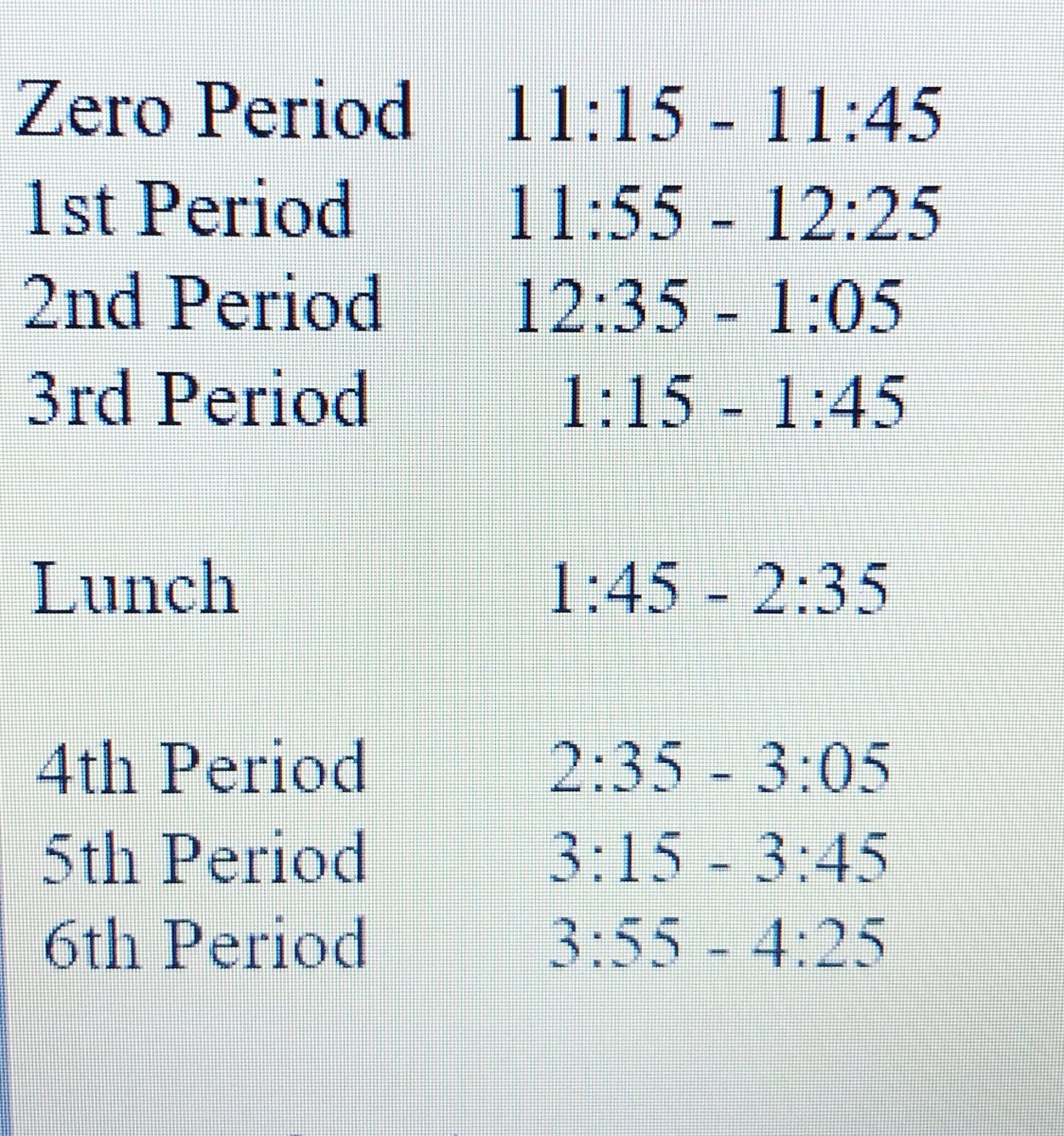 Tomorrow’s 2-hr delay schedule (2/19). ❄️