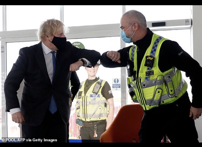 Politics aside can someone ask Boris to stop touching people for photo ops. This is not social distancing.  ⁦<a href="/BorisJohnson/">Boris Johnson</a>⁩ ⁦<a href="/Conservatives/">Conservatives</a>⁩ ⁦<a href="/DHSCgovuk/">Department of Health and Social Care</a>⁩ ⁦⁦<a href="/fact_covid/">Covid Fact Check UK</a>⁩ #socialdistancing