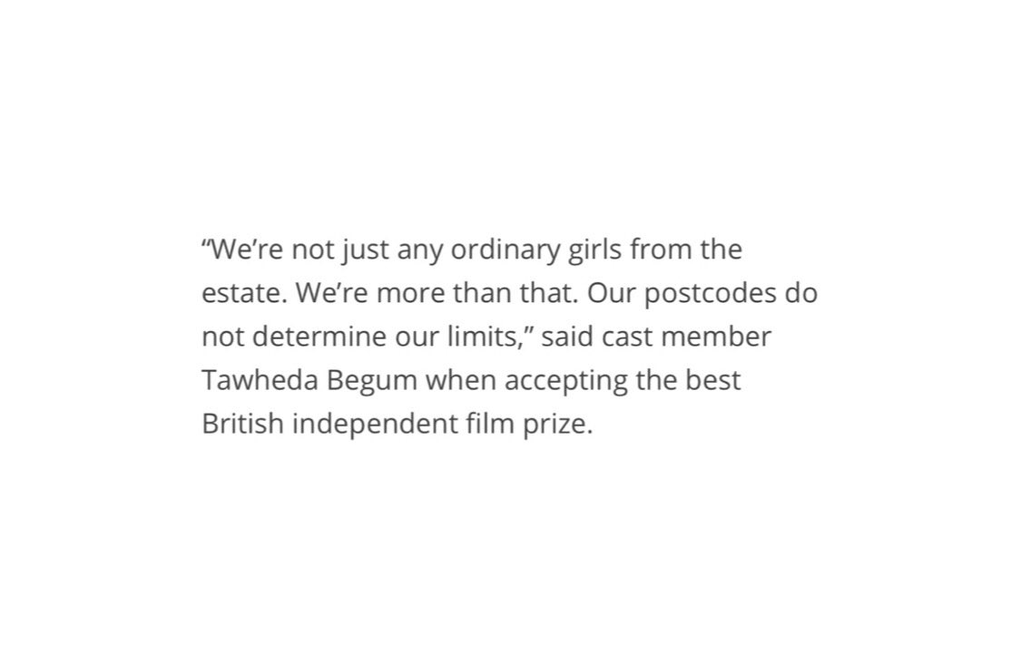 I wrote a love letter that loved me back. 

So... apparently we made the BEST BRITISH IND. FILM. #BIFA2021

brrraaaappppppp. 
No family like the Rocks family. 

“We are the future... our postcodes do not determine our limits...”- Tawheda Begun

Hackney to di worlllll

#rocksfilm