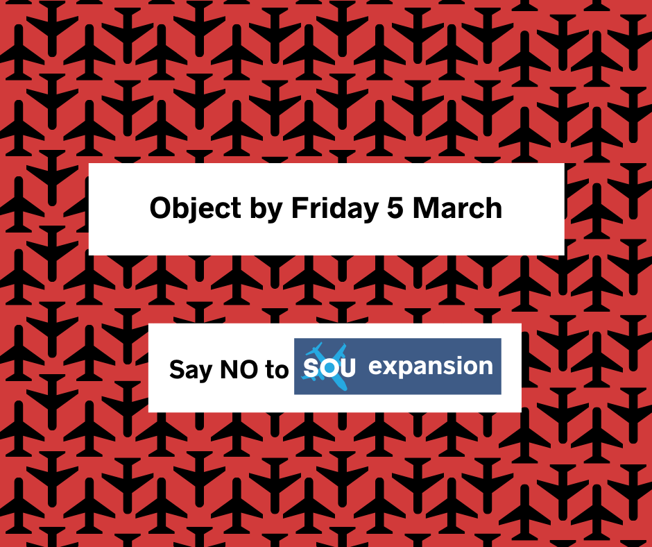 Your last chance to object to the expansion of Southampton Airport will be the 5th of March. Visit our site to work out how to object, before its too late!

Object to Noise Pollution, Carbon Emissions, Traffic, and air pollution! 📢✈ ✋

axosouthampton.wordpress.com