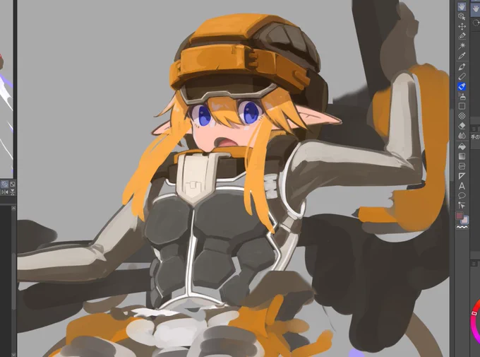 おはよう進捗!たまに蟻を焼きながら描き進めてる#おはようVTuber 
