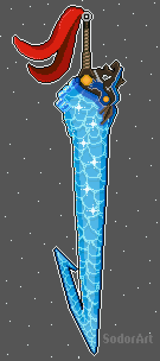 SodorOrchid's tweet photo. Open this bad boy to see the full image. I finished Tidus' iconic sword "Brotherhood" on stream today!
#pixelart #aseprite #finalfantasyX #FFXArt #FFX https://t.co/LQvzJzaIZl