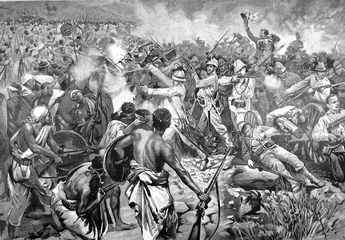 east_facts's tweet photo. FACT: Kinjekitile Ngwale is blamed for leading about 300,000 people to their death in the Maji Maji war of 1905-1907 in Tanzania.

He gave fighters what he called 'holy water', claiming that if applied on the body, bullets from German guns would fall off without harming them. https://t.co/7h2ApxpScF