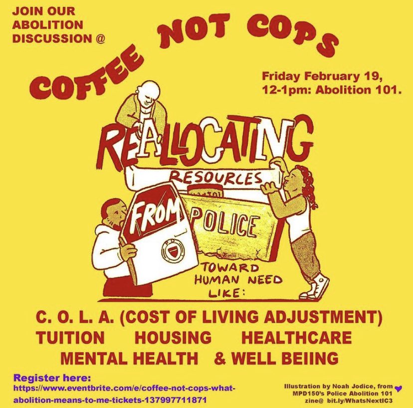 UCLA Cops Off Campus is hosting a virtual Coffee Not Cops event tomorrow at noon PST. 
Register here to join: eventbrite.com/e/coffee-not-c…

cc <a href="/ucla4cola/">UCLA4COLA 🥤54k. COLA. cops off campus.</a>
