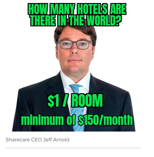 Cost for the The Health Security Verification Program by  @SharecareInc? For hotels, $1 per room per month, with a $150 per month minimum.  $FCAC