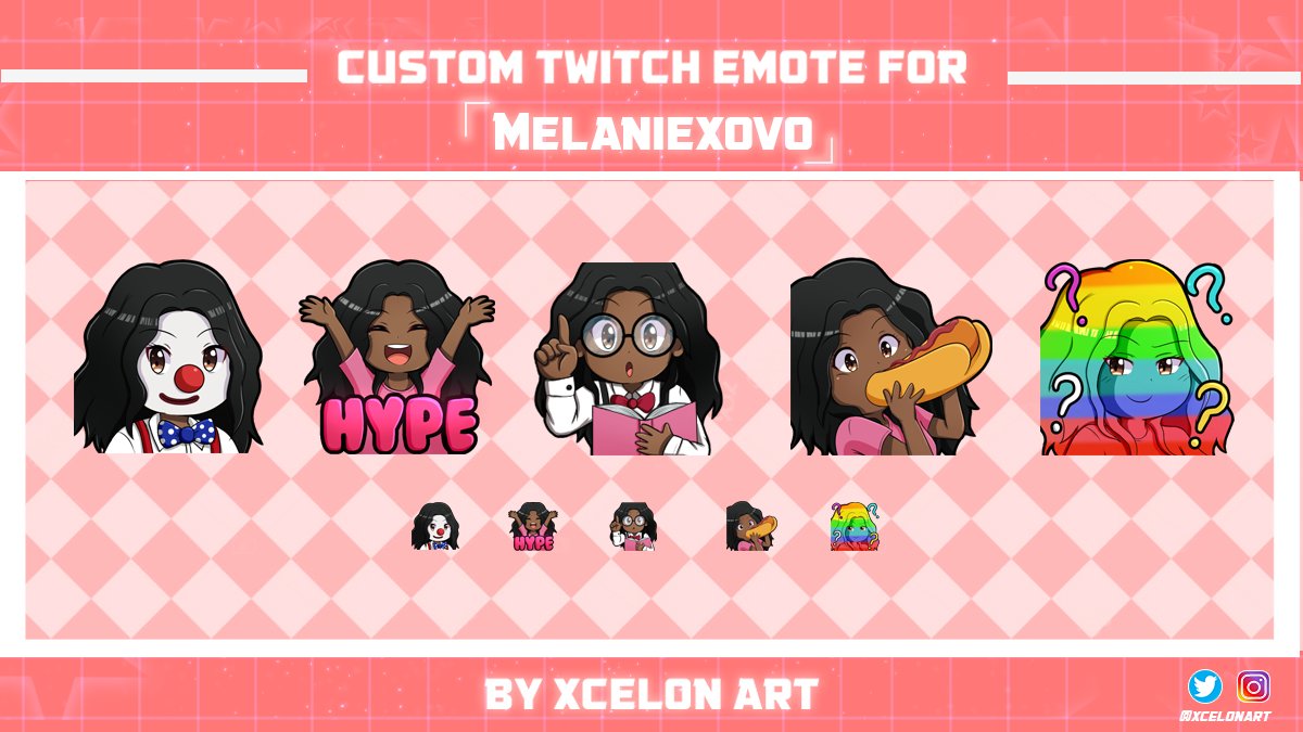 Thank you so much for commissioning me again, 
@Melaniexovo_!! 😊😊

#TwitchEmotes #Twitch #Commissionsopen