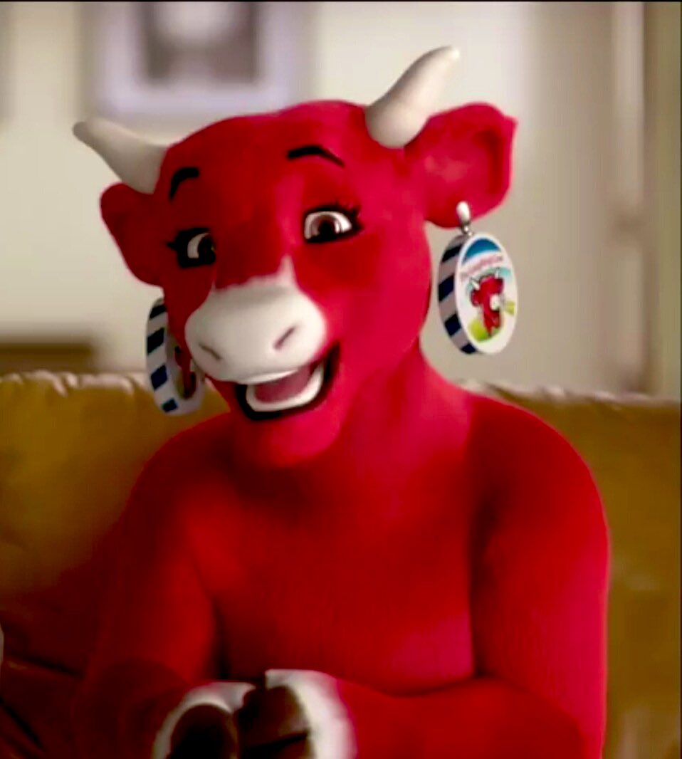 Laughing Cow from The Laughing Cow commercials.