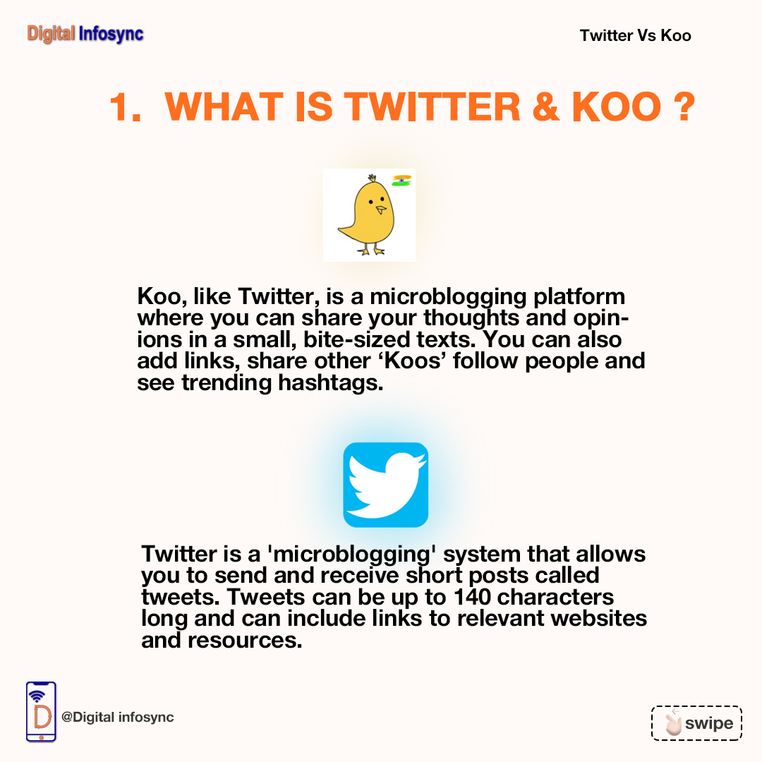 DigitalInfosync's tweet photo. Twitter or Koo? Which one do you prefer? Let us know in the comments !!!

#digitalinfosync #digitalmarketing #socialmediamarketing #socialmedia #Twitter #Koo #kooapp #kooindia #Tweets #Trending #TrendingNow #TrendingNews #trendingapp #Trending20 #DigitalIndia #Warangal https://t.co/i4Q6lTkLAP