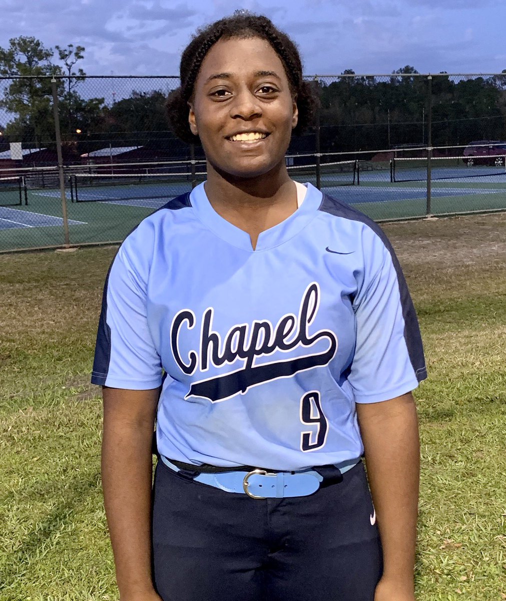 Chapel to take on River Ridge tonight at 7:30. Today’s featured player is junior Kadence Means. She moved to Chapel last year as a sophomore and has been our starting catcher since. She brings power at the plate too! She plays travel ball for Tampa Mustangs Neptune.