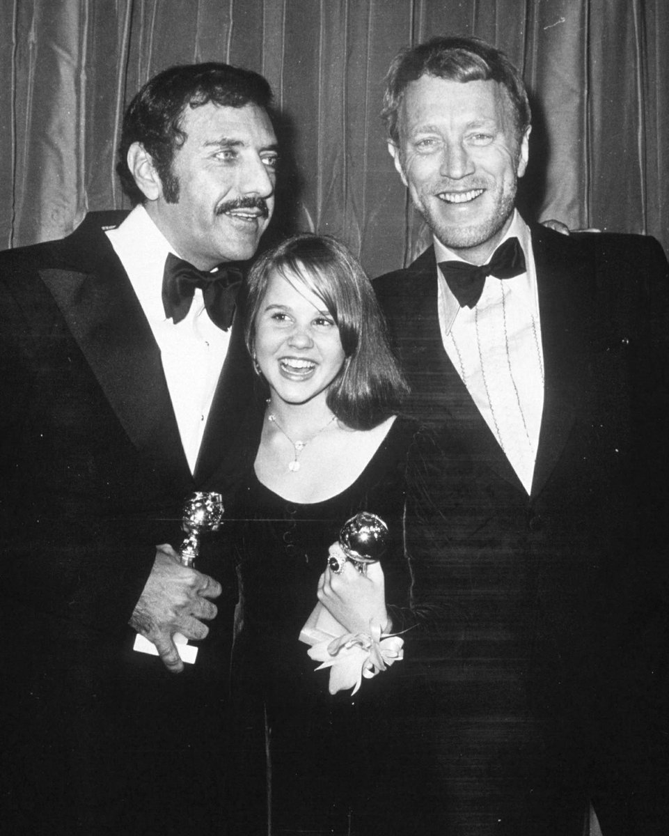 RealLindaBlair's tweet photo. #ThrowbackThursday With the amazing William Blatty and Max Von Sydow at the Golden Globes.
 #missyouboth https://t.co/Z4GiK9fmcb